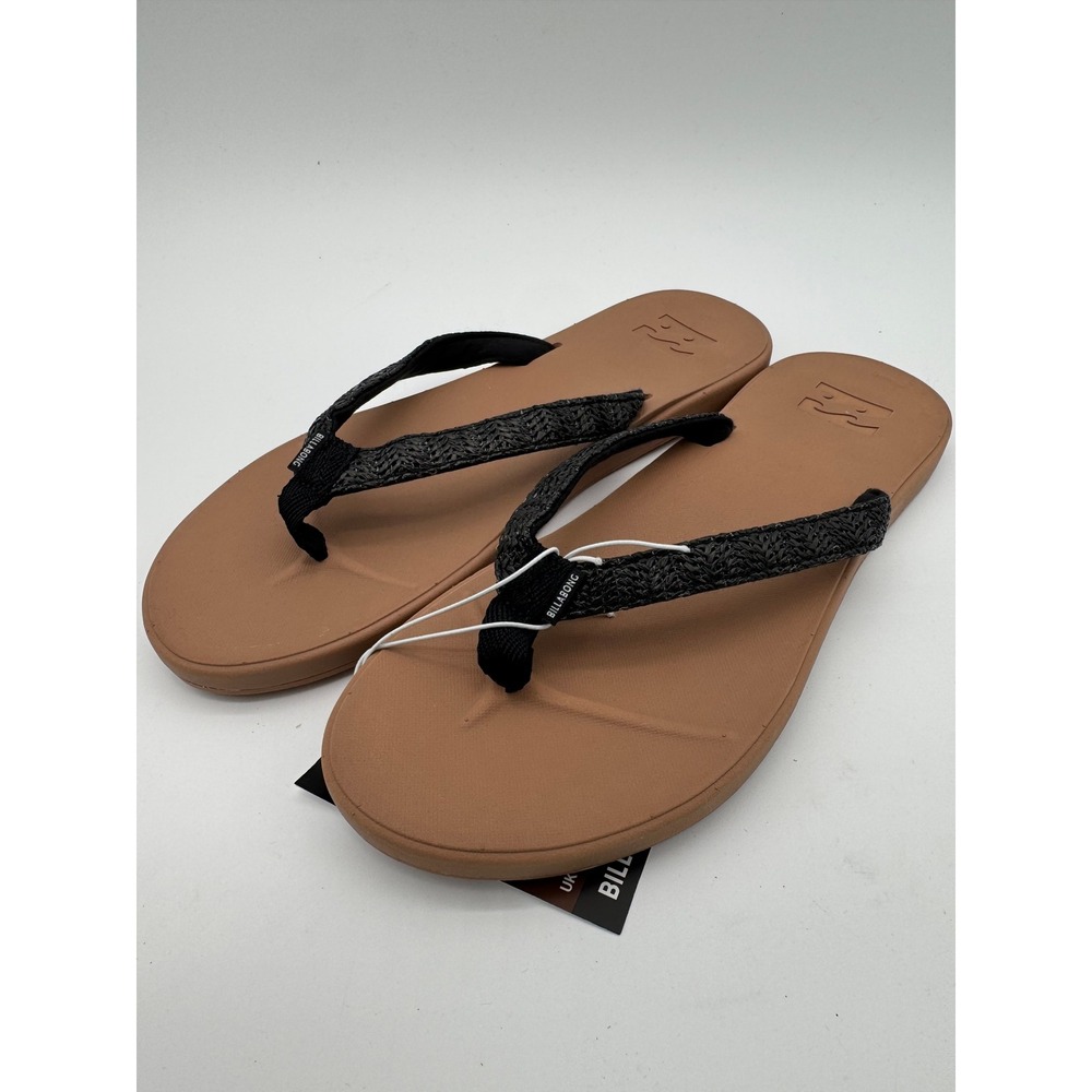 Billabong‎ Flip Flops Black Women's US 9 Thong Sandals Comfort Casual